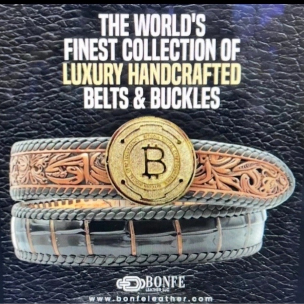 New ! Exclusive Bonfe Leather workshop " Bitcoin " buckle ( Silversmith made )